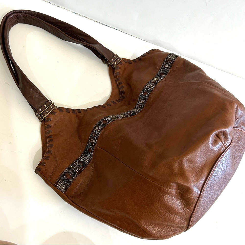 The Sak Brown Hobo Bag with Black Accents - Picture 2 of 13